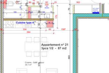 Joli appartement de 3.5 au 2ème étage - lot n° 21 - env. 87m2
